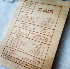 Drankjes Menu Houten Tafel